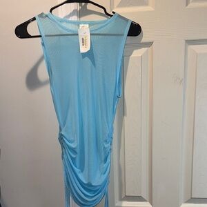 Wild Fable Light Blue Mesh Top